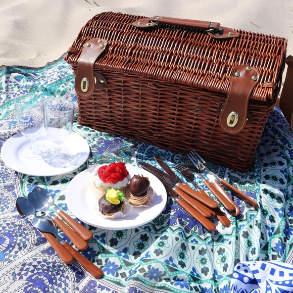 Host Pick! 🎉 Bohemian Beach Throw, Tablecloth & Cover in One Blue Combo & Teal - Picture 10 of 16